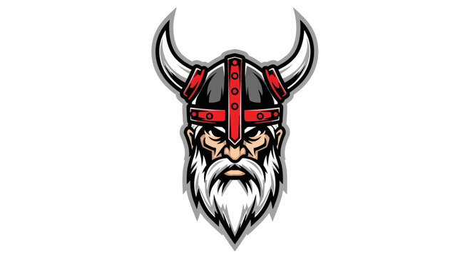 Viking warrior with horned helmet face.
