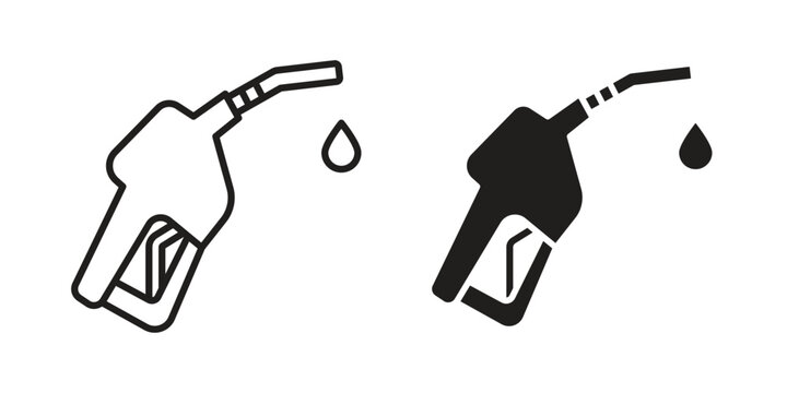 Fuel icon linear vector outline, symbol logo design style