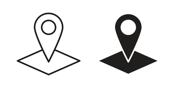 Land layer location icon linear vector outline, symbol logo design style