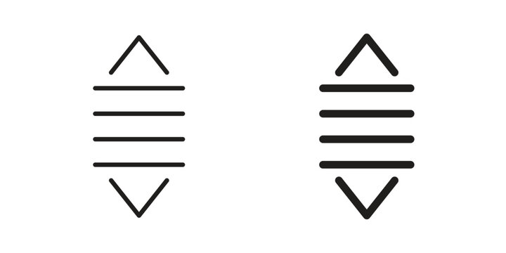 List dropdown icon linear vector outline, symbol logo design style