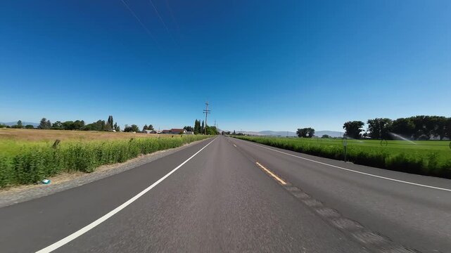 Oregon Klamath Falls Highway 39 South 10 Rear View Driving Plates USA Ultra Wide
