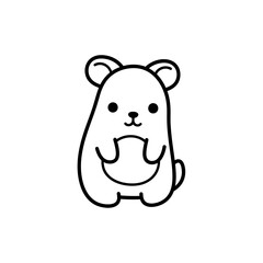 Obraz premium Cute Cartoon Hamster with Big Cheeks