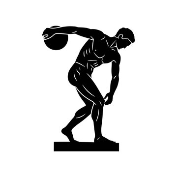 Discobolus Silhouette Ancient Greek Athlete