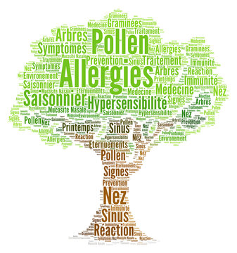 Allergies nuage de mots