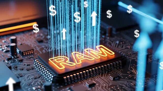 RAM and the Rise of Financial Potential: A microchip, at the heart of the digital realm, becomes a symbol of financial growth and prosperity.