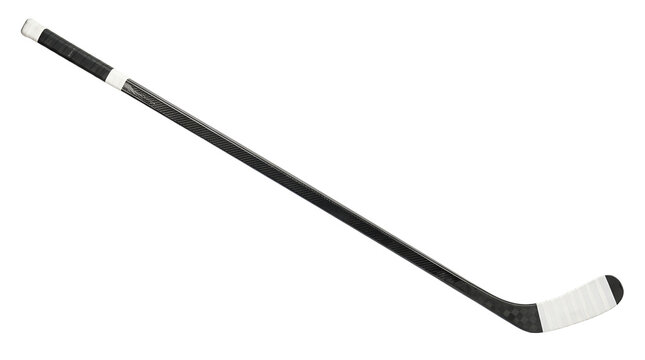 Professional carbon fiber hockey stick isolated on transparent background