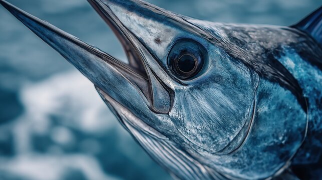 Close-Up of a Blue Fish Underwater