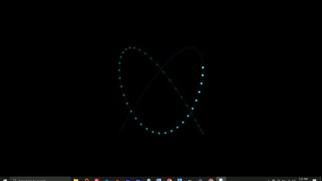 Cyan Dotted Looping Curve on Black Abstract Motion Background Design