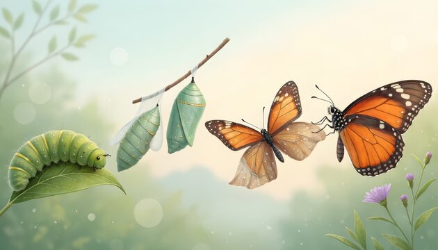 Butterfly Life Cycle - A Visual Journey of Transformation and Metamorphosis.