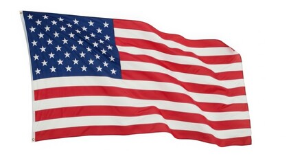Obraz premium American flag waving on white background, United States flag