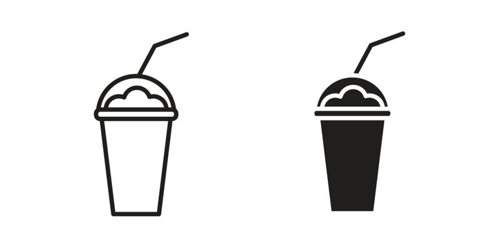 Frappe icon. Black and White Vector Illustrations. line icon vector pictogram