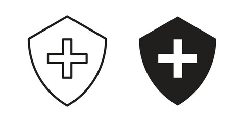 Fototapeta premium Immunity icon. Black and White Vector Illustrations. line icon vector pictogram