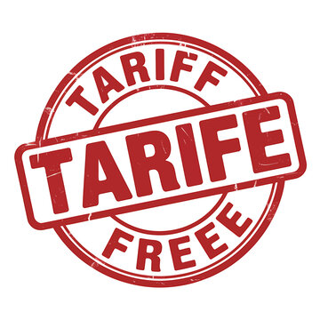 Red tariff free stamp on white background for business concept