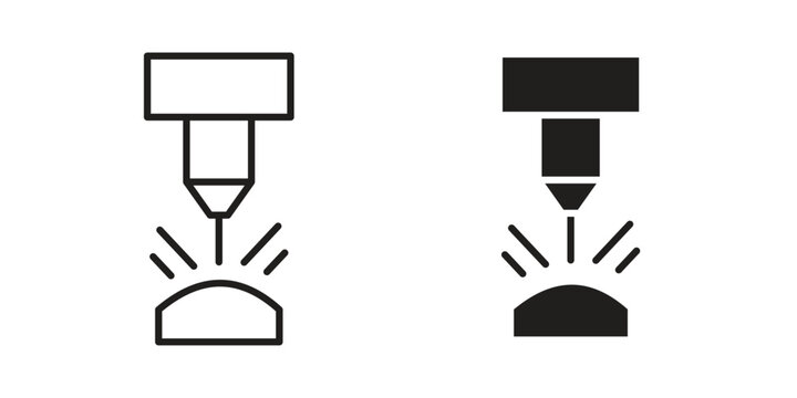 Laser machine icon. Black and White Vector Illustrations. line icon vector pictogram