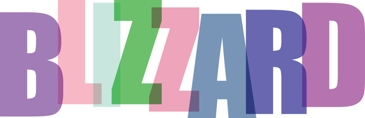 Blizzard colorful typography white background © BIPLABKUMAR