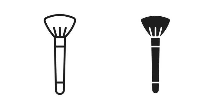 Makeup brush icon. Black and White Vector Illustrations. line icon vector pictogram