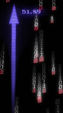 Vertical video: Bits falling purple arrow emerging below rising through bits marking 48