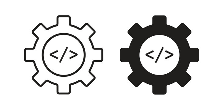 Optimization icon. Black and White Vector Illustrations. line icon vector pictogram