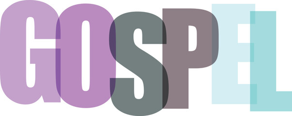 Gospel Word Typography white background © BIPLABKUMAR