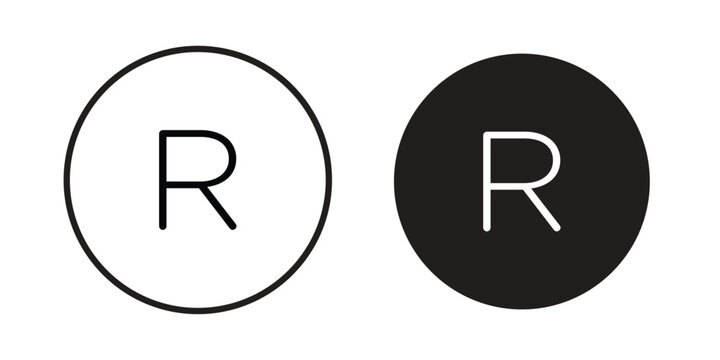 Registered trademark icon. Black and White Vector Illustrations. line icon vector pictogram