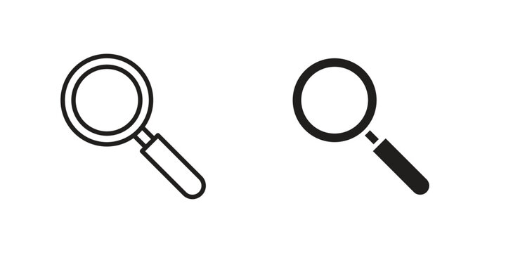 Search icon. Black and White Vector Illustrations. line icon vector pictogram