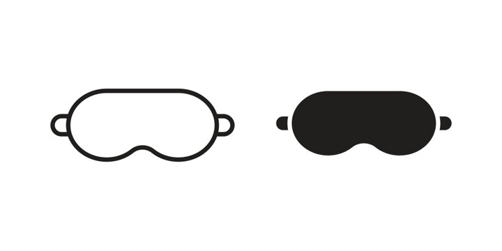Sleeping mask icon. Black and White Vector Illustrations. line icon vector pictogram