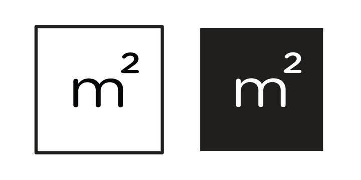 Square Meter icon. Black and White Vector Illustrations. line icon vector pictogram