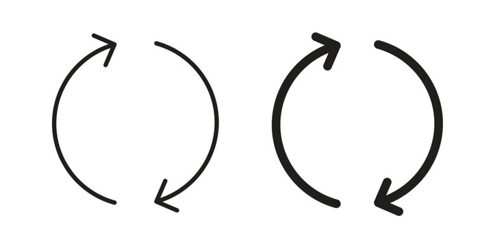 Synchronization icon. Black and White Vector Illustrations. line icon vector pictogram