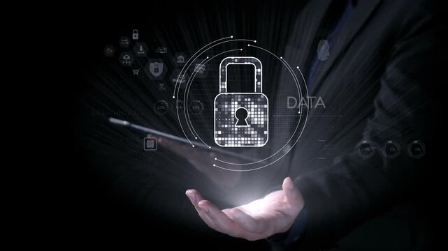 Conceptual image depicting data security with a lock symbol and digital elements, emphasizing the importance of privacy and protection in the technology landscape. Qubit
