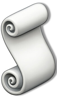 Blank white parchment scroll paper.