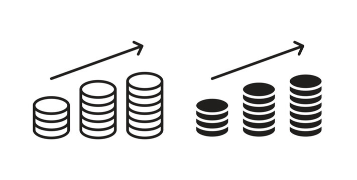 Earning icon in line design. Editable stroke icon.