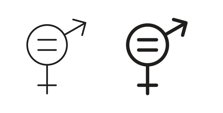 Equality icon in line design. Editable stroke icon.