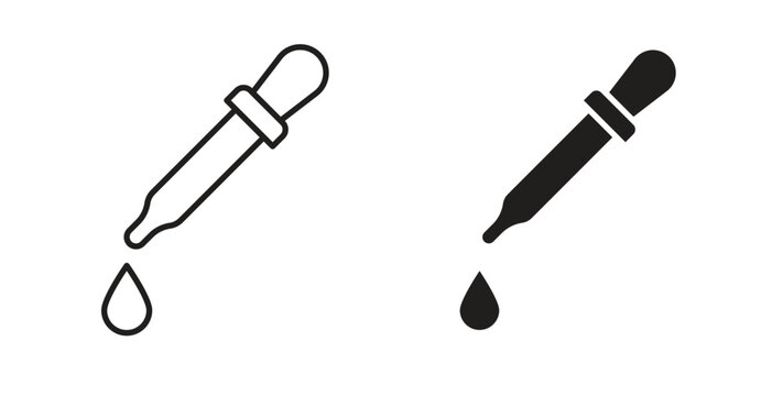 Eye dropper icon in line design. Editable stroke icon.