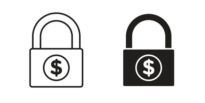 Fixed price icon in line design. Editable stroke icon.