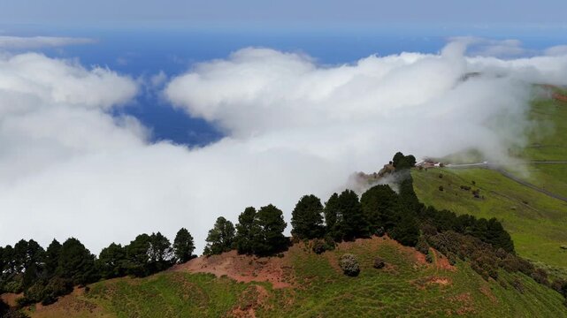 El Hierro Highlands Above Clouds La Frontera Viewpoint Mirador Bascos Spain's Southernmost Island