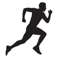 Obraz premium A dynamic image of a male runner in mid stride powerfully captured in silhouette