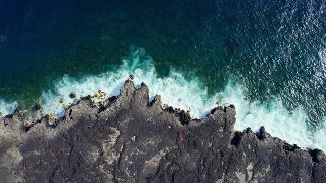Aerial View Volcanic Coastline La Restinga El Hierro Europe's Southernmost Point