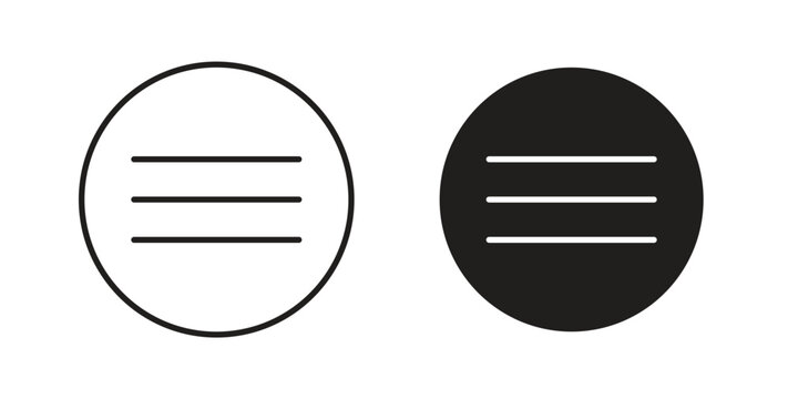 Menu icon in line design. Editable stroke icon.