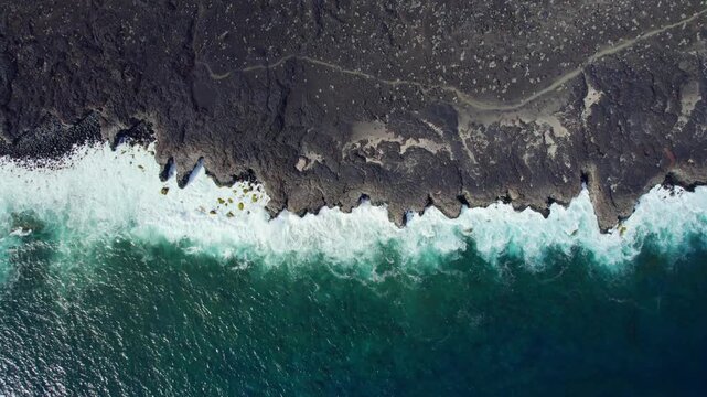 Aerial View Volcanic Coastline La Restinga El Hierro Europe's Southernmost Point