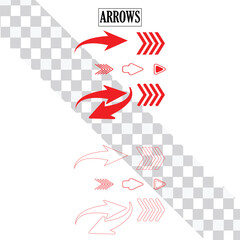 Obraz premium Red arrows vector png 