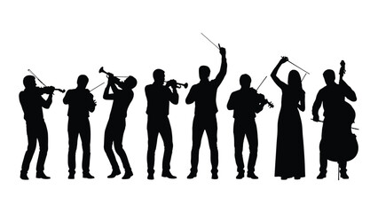 A group of musicians playing different instruments © SILHUETTECHEMBER