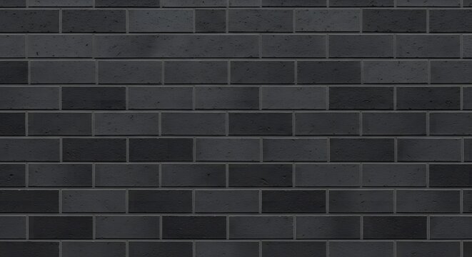 A black brick wall with gray mortar