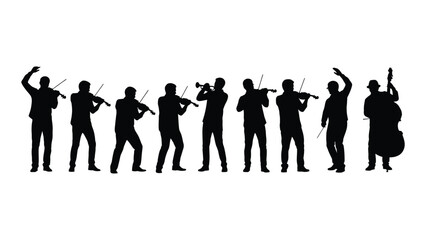 A group of musicians playing various instruments © SILHUETTECHEMBER
