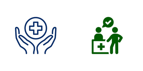 Fototapeta premium Medical Care and Reception Icons isolated on transparent background