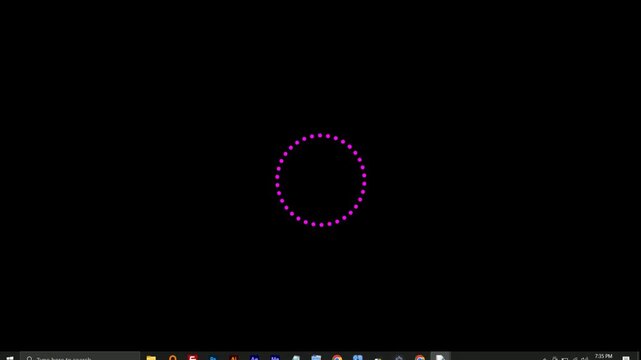 Minimalist Dotted Magenta Circle on Black Background, Windows Desktop