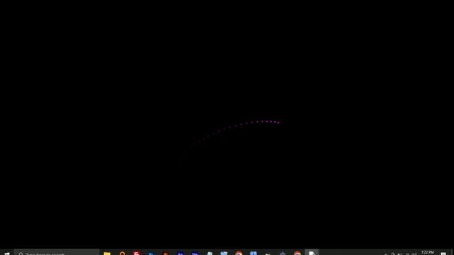 Subtle Arc of Magenta Dots on Black Background with Windows UI