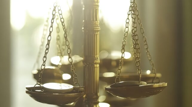 Golden Scales of Justice Symbolizing Balance and Fairness in Legal and Financial Regulation
