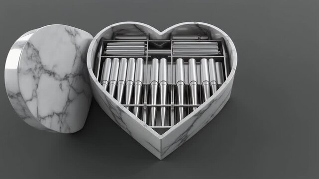 Marble Heart Shaped Box with Hidden Compartments.