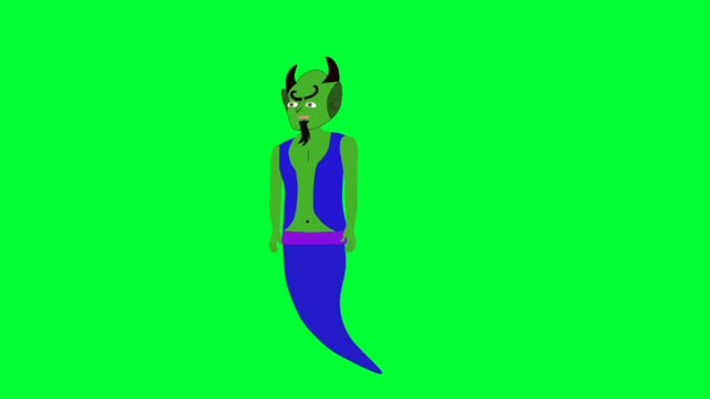 halloween standing character. Standing halloween cartoon character with green screen video animation with chroma key.