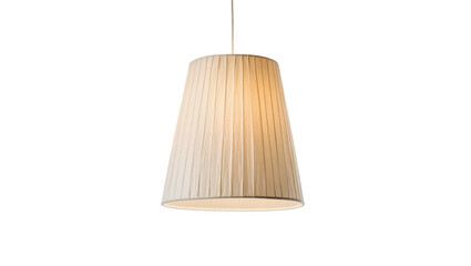 Fototapeta premium Elegant pleated fabric lampshade, light beige pendant lamp isolated on transparent background, modern home decor lighting fixture PNG